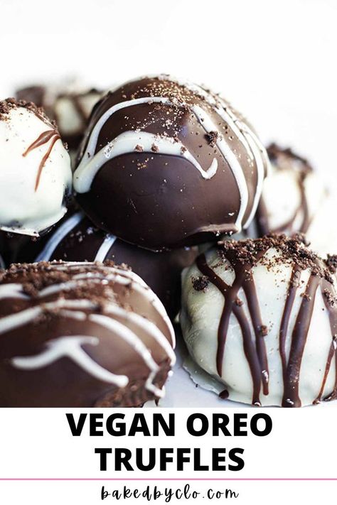 Vegan Oreo Truffles, Oreo Truffle Balls, Oreo Bites, Truffle Balls, Oreo Truffle, Vegan Chocolate Cookies, Mini Cheesecake Bites, Oreo Truffles Recipe, Vegan Truffles