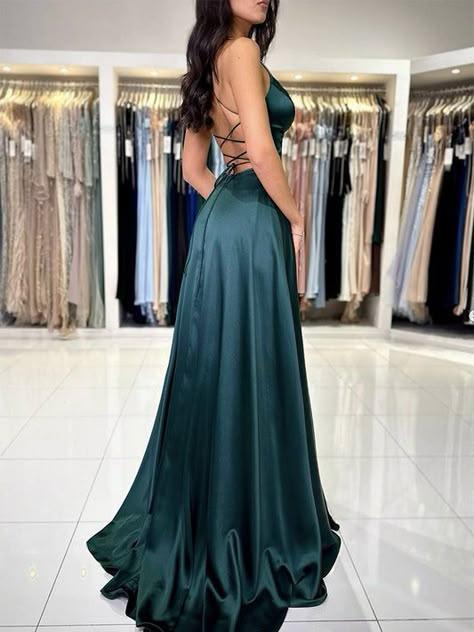 Green Dress Formal, Red Green Dress, Sweep Train Prom Dress, Green Prom, Backless Evening Dress, Corset Dress Prom, فستان سهرة, Empire Dress, Split Dress