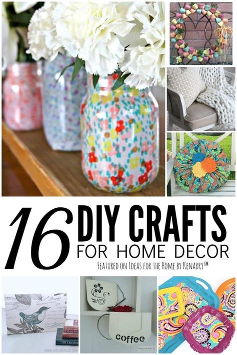 What adds more pop to your home than some personalized decor you made yourself? Try any one of these cute DIY crafts for home decor and give your space new life. #diyhomedecor #homedecor #kenarry #ideasforthehome Exterior Flooring, Ceiling Door, Valentines Bricolage, Kerajinan Diy, Crafts For Home Decor, Diy Bird Bath, Painted Pots Diy, Diy Crafts For Adults, Dekor Diy