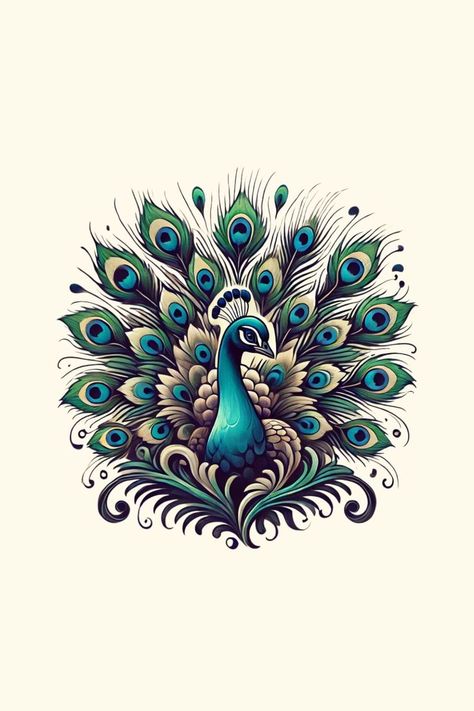 Peacock Tattoo On Back, Peacock Chest Tattoo Female, Pavo Real Tattoo, Peacock Symbol, Peacock Picture, Peacock Tattoos, Peacock Portrait, Peacock Vector, Small Wave Tattoo