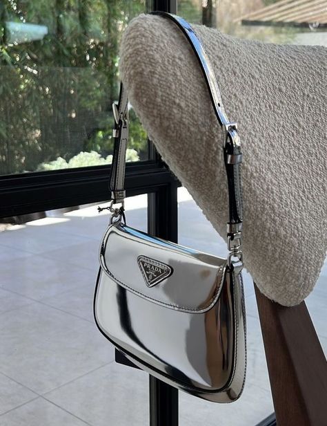 designer bag, prada, vintage, vintage bag, hand bag Prada Aesthetic, Handbags Prada, Luxury Bags Collection, Aesthetic Bags, Silver Bags, Girly Bags, Mia 3, Fancy Bags, Bags Aesthetic