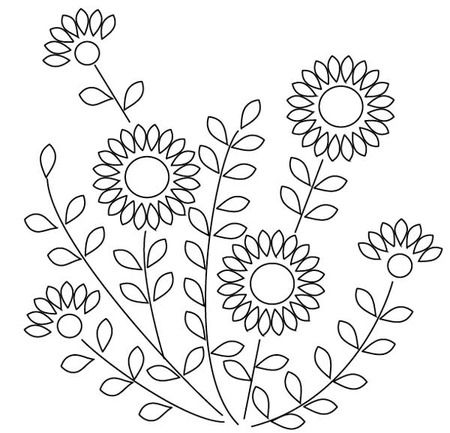 Hand Embroidery Patterns Free Printables | Click on the image for a larger size and just a reminder this is what ... Embroidery Patterns Free Printables, Broderie Simple, Hand Embroidery Patterns Free, Pola Bordir, Quilled Creations, Embroidery Transfers, Pola Sulam, Embroidery Patterns Vintage, Embroidery Flowers Pattern