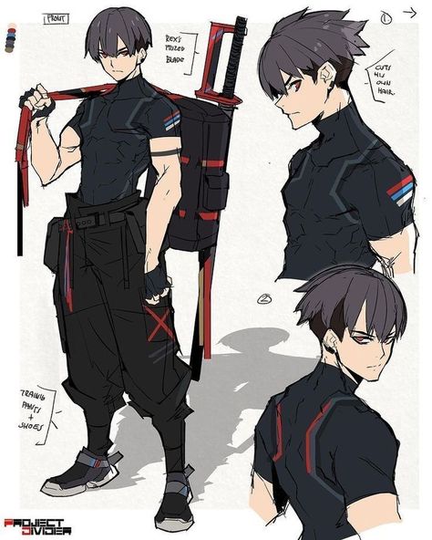 Turtle Neck Character Design, Techwear Character Design Male, Ninja Character Art Male, Manga Pose Reference Male, Techwear Drawing, Oc Design Male, Character Concept Art Male, Cyberpunk Outfit Drawing, Male Character Design References