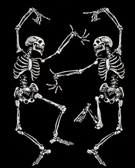 2 Skeletons Dancing, Animated Skeleton Art, Graphic Design Skeleton, Skeleton Doing Stuff, Skeletons Laying Down Together, Halloween Skeletons Wallpaper, Skeleton Playing Saxophone, Spooky Poster Design, Skeleton Posing Ideas