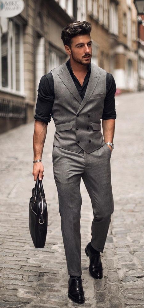 25 Different Ways to Style Office Wear Outfits In 2019 Office Wear Outfit, Vest Outfits Men, Fancy Clothing, Waistcoat Outfit, Waistcoat Fashion, Gentlemens Guide, Mens Waistcoat, Formal Men Outfit, Designer Suits For Men