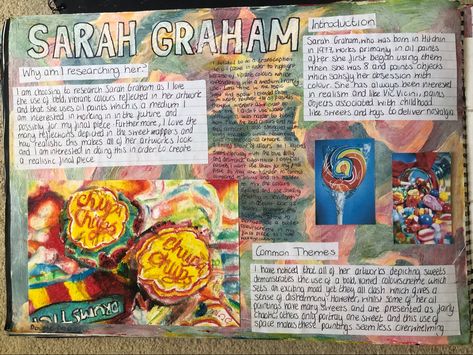 Sarah Graham Artist Research Page, Sarah Graham Gcse Sketchbook, Sarah Graham Artist, Gcse Portfolio, Textiles Book, Artist Research Page, Gcse Sketchbook, Journal Composition, Igcse Art