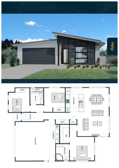 3 Bedroom Open Floor Plan Modern, Small Modern Home With Garage, Double Garage House Plans, 3 Bedroom Double Garage House Plan, 3 Bedroom One Story House Plans, 3 Bedroom House With Garage, Three Bedroom House Plans Modern, Modern Luxury House Plans, 3 Bedroom Bungalow Floor Plans