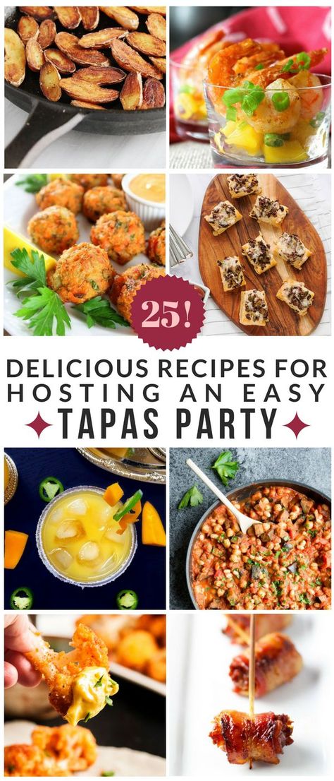 25 recipes and tips on How to Host an Easy Tapas Party! From patatas bravas to delicious cocktails and everything in between. Tapas Recipes Party, Easy Tapas, Spanish Dinner, Tapas Dinner, Spanish Tapas Recipes, Tapas Party, Spanish Foods, Spanish Appetizers, Tapas Menu