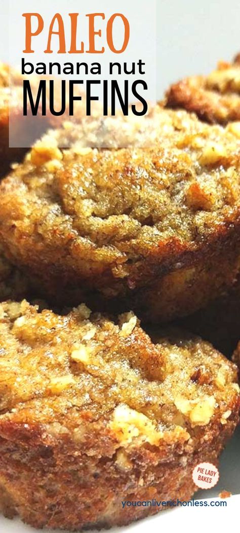 Paleo Banana Recipes, Muffin Recipe Healthy, Paleo Banana Nut Muffins, Gaps Desserts, Banana Muffin Recipe Healthy, Gut Food, Paleo Banana Muffins, Aip Baking, Banana Walnut Muffins