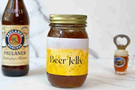 Beer-Jelly-SMALL-3 Beer Jelly Recipe, Beer Jelly, Blueberry Jelly, Deli Shop, Homemade Beer, Vanilla Paste, Sliced Baguette, Jam And Jelly, Jelly Recipes