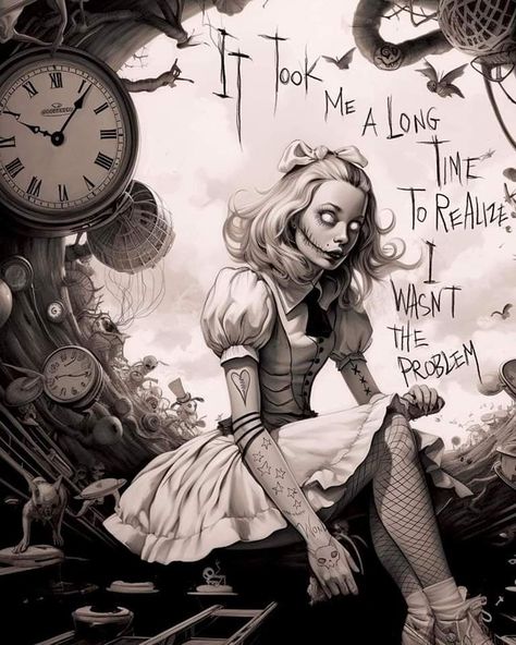 Images Pop Art, Exterior Bar, Alice In Wonderland Artwork, Dark Alice In Wonderland, Alice In Wonderland Drawings, Wonderland Artwork, Alice In Wonderland Aesthetic, Arte Steampunk, Wonderland Tattoo