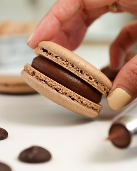 This chocolate ganache filling for macarons is the best! It's silky-smooth, rich, and absolutely delicious. Ganache Filling For Macarons, Filling For Macarons, Macaroon Filling, Homesteading Recipes, Chocolate Macarons, Macaron Filling, Chocolate Ganache Recipe, Chocolate Macaroons, Ganache Filling