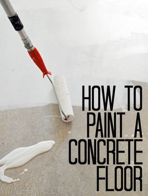 How To Paint Concrete, Paint Concrete, Painted Concrete Floors, Porch Flooring, Vintage Revival, Cement Floor, Concrete Cement, Basement Flooring, Concrete Floor