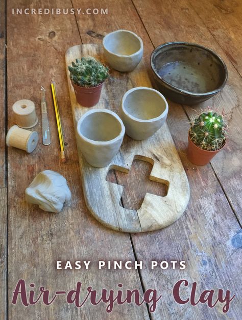 Image for Pinterest Funky Pots, Crafts For Moms, Easy Clay Crafts, Fun Diy Ideas, Clay Candle Holders, Air Drying Clay, Clay Bowls, Easter Crafts For Adults, Pottery Store