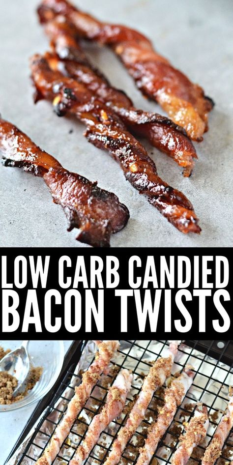 Maple Bacon Twists In Oven, Twisty Bacon In Oven, Keto Candied Bacon, Candied Bacon Twists In Oven, Twisted Candy Bacon, Bacon Straws In Oven, Low Carb Bacon Recipes, Bacon Jerky In The Oven, Twisted Bacon With Brown Sugar