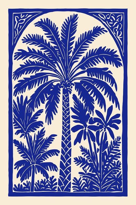 Blue Palm Trees at ArtfullyWalls, undefined Blue Palm Trees, Nature Poster, Poster Blue, Tableau Pop Art, House Print, Coastal Vibes, Plakat Design, Arte Inspo, Tropical Art