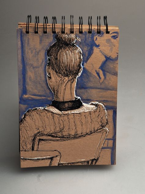 My Sketchbook :: Behance Draw On Brown Paper, Drawing Brown Paper, Drawings On Brown Paper, Art On Brown Paper, Brown Paper Journal, Brown Paper Drawing, Painting On Brown Paper, Brown Paper Art, Cafe Sketches