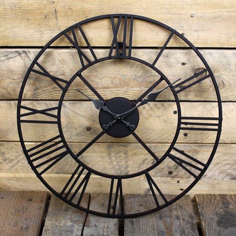 Large Metal Wall Clock, Extra Large Wall Clock, Garden Clocks, Skeleton Wall Clock, Wall Clock Classic, Roman Numeral Clock, Outdoor Clock, Black Wall Clock, Kitchen Wall Clocks