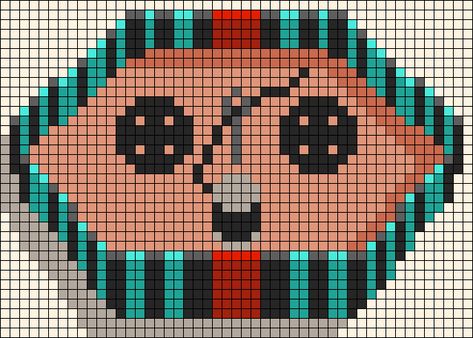 Diy Button Eyes Coraline, Coraline Tapestry Crochet, Coraline Grid Pattern, Grid Art Crochet, Coraline Perler Bead Patterns, Over The Garden Wall Alpha Pattern, Coraline Pixel Art Grid, Pixel Art Pattern Simple, Smiling Friends Pixel Art