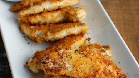 Healthy Baked Chicken Fingers Chicken Finger Dinner Ideas, Baked Chicken Fingers, Healthy Chicken Fingers, Pretzel Crusted Chicken, Coconut Chicken Tenders, Chicken Fingers Baked, Chicken Finger, Greek Marinated Chicken, Chicken Finger Recipes