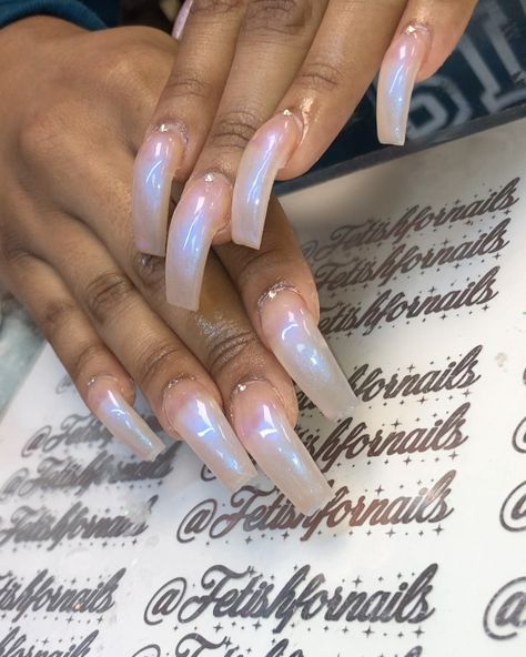 581 Likes, 26 Comments - Jasmin (@fetishfornails) on Instagram: “Cotton candy gel polish with the curve. Cotton candy was 1 of the most popular colors to get in…” Cotton Candy Nail Polish, Polish Acrylic Nails, 90s Nails, Cotton Candy Nails, Candy Nails, Curved Nails, Nail Polish Gel, French Tip Acrylic Nails, Nail Designs Glitter