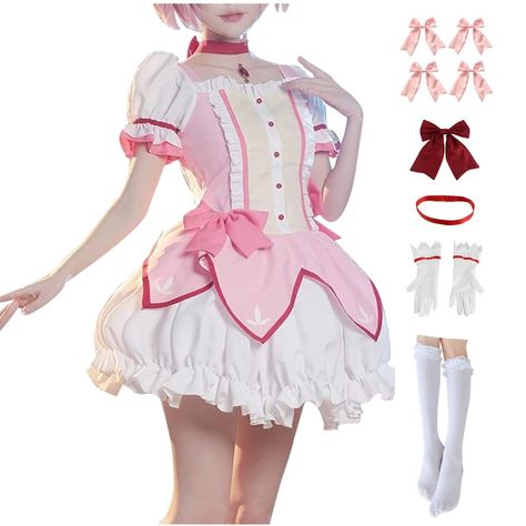 PRICES MAY VARY. 【NCLUDING】dress + gloves + headdress + tie + side waist bow+socks+neck accessories 【MATERIAL】--The Magi Madoka Magica Cosplay Costume is made of high quality fabric, which is comfortable to wear. 【DESIGN】Magi Madoka Magica dress, highly restored the image of anime characters,you can have a real experience. 【OCCASION】Madoka Costume is suitable for Cosplay, Halloween, Anime show, Theme Party, carnival, Comic-Con, stage performances, this is a good gift for Anime lovers,friend,fami Stocking Anarchy Dress, Magical Girl Cosplay, Closet Costumes, Flower Fairy Costume, Anime Costumes Halloween, Magi Magi, Madoka Magica Cosplay, Madoka Cosplay, Cosplay For Halloween