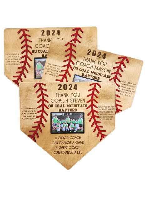 Customizable Baseball Plaque Frame, Thank You Coach 2023, Team picture frame, End of Season Coach Gift, Custom Senior gift or Coach Gift, Coach 2023, Softball Gifts, Senior Gifts, Team Pictures, Coach Gift, Coach Gifts, Wood Ornaments, Team Names, Ornaments Diy