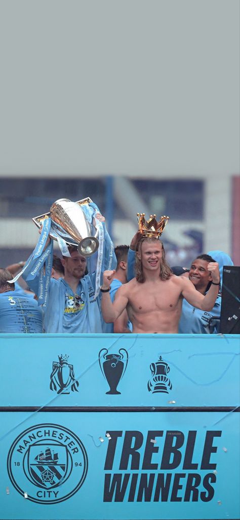 Manchester City Treble, Erling Haaland Wallpaper, Haaland Wallpaper, Feel Post, Man City Team, Manchester City Wallpaper, Fc Barcelona Wallpapers, Gym Photography, Musician Photography