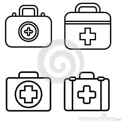 Medical Kit Drawing, Emergency Kit Drawing, First Aid Drawing, First Aid Kit Drawing, Messy Bible, Room Illustration, Emergency Bag, Medical Symbols, Medical Kit