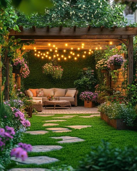 Landscape Greenery, Backyard Deck Ideas, Creative Backyard, Backyard Fence, Patio Garden Design, Backyard Diy Projects, Patio Makeover, Backyard Deck, House Outside Design