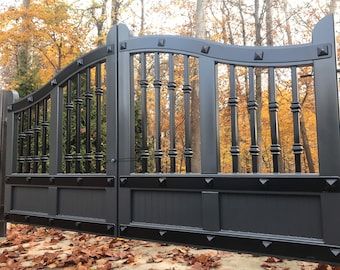 JandLfabricators - Etsy Ranch Entrance Ideas, Automatic Gates Driveways, Metal Driveway Gates, Estate Gates, Metal Garden Gates, Entry Gate, Modern Gate, Farm Gate, Custom Gates