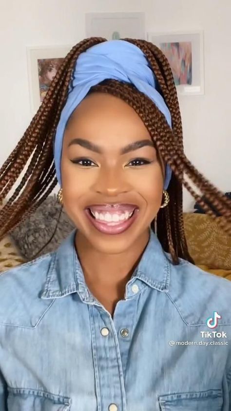 55+ Stunning & Easy Hair Scarf Styles To Try On Today! Braids And Hair Wraps, Braids Style With Scarf, Hair Accessories For Box Braids, Scarf Styles Braids, Knotless Braids Styles With Scarfs, Turban Style With Braids, Loc Soc Head Wraps, How To Style Cornrows With Scarf, Hair Wrap With Braids