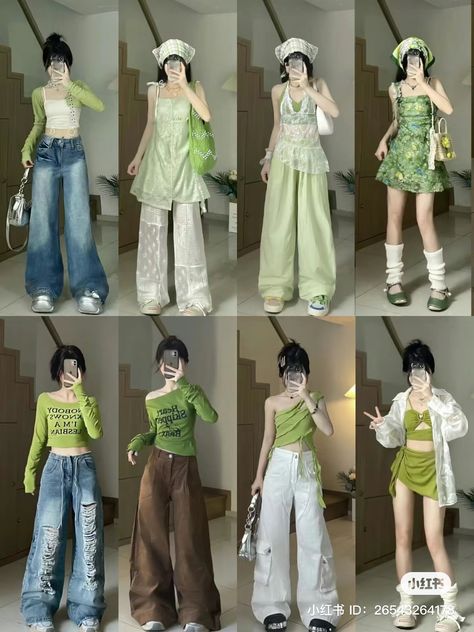 Kpop Green Outfit, Tds2 Outfit, Concert Ootd Ideas, Green Outfit Korean, Concert Outfit Green, Tds3 Outfit, Green Concert Outfit, Nct Concert Outfit, Concert Outfit Ideas Kpop