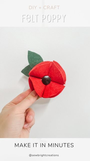 Poppy Flower Craft, Remembrance Crafts, Felt Poppy, Flower Craft, Anzac Day, Family Crafts, Easy Video, Lest We Forget, Craft Night