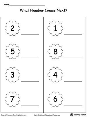 What Number Comes Next Part2: Practice the ability to identify the number that comes before or after other numbers. Next Number Worksheets, Number After Worksheet, What Comes After Worksheets, After Numbers Worksheet, Before And After, What Number Comes Next, Kindergarten Math Worksheets Printables, Lkg Worksheets, Kindergarten Math Worksheets Addition