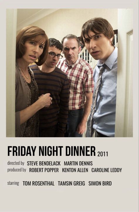 minimal polaroid series poster for friday night dinner 1980s Tv Shows, Movie Poster Room, British Sitcoms, Best Films, Friday Night Dinner, Iconic Movie Posters, Movie Card, Series Poster, The Fall Guy