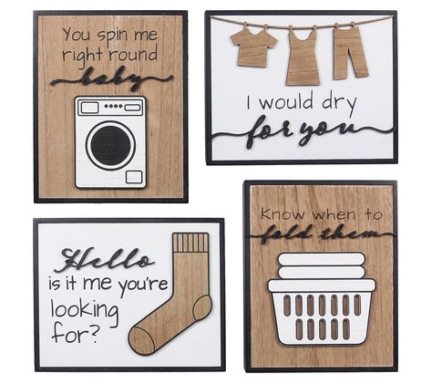 Bring a touch of humor and charm to your laundry space with the Youngs Laundry Framed Box Signs. This set of four wall hangings, each featuring playful phrases and images, adds a whimsical element to your decor. From spinning washing machines to lonely socks seeking their pair, these signs are sure to lighten your laundry day load. From Youngs. Laundry Room Canvas Ideas, Laundry Room Crafts, Laundry Room Prints, Laundry Rooms Decor, Funny Laundry Room Signs, Art For Laundry Room, Diy Laundry Room Decor, Apartment Laundry Room, Laundry Room Decor Signs