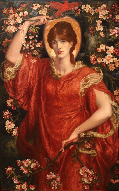 Dante Gabriel Rossetti, "A Vision of Fiametta" (1878), oil on canvas (via Collection of Lord Lloyd-Webber) Michael Lang, Pre Raphaelite Paintings, Gabriel Rossetti, Pre Raphaelite Brotherhood, Pre Raphaelite Art, Edward Burne Jones, Dante Gabriel Rossetti, John Everett Millais, Woman In Red