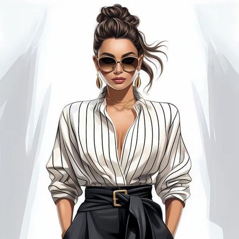 Power Dressing Women Boss Lady Classy, Elegant Woman Drawing, Boss Woman Illustration, Boss Lady Illustration, Boss Woman Aesthetic, Planner Illustration, Boss Picture, Women Boss, Boss Woman