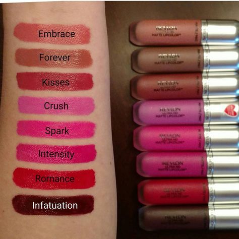 Revlon Matte Lipstick, Revlon Ultra Hd Matte, Revlon Cosmetics, Revlon Matte, Revlon Lipstick, Lipstick For Fair Skin, Hd Makeup, Revlon Makeup, Lip Swatches