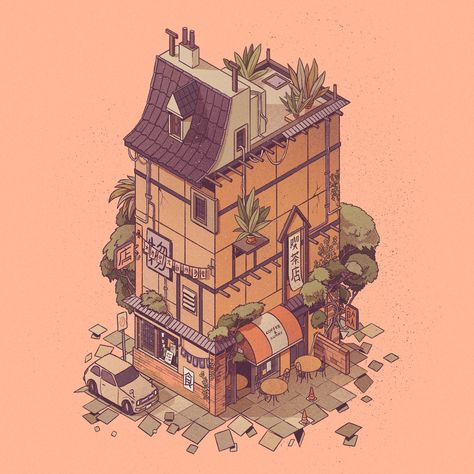 Stefan Große Halbuer on Twitter: "Throwback to my isometric house drawings collection 🏡 Print collection of these is also still available in my shop! I miss doing these, so I've got plans to pick up the concept again and add some more soon. 😊 #artistontwitter #isometricart #house #architecture #drawing #art… https://t.co/LfxwMj3lqr" Tokyo Buildings, Isometric House, Isometric Drawing, Isometric Art, Isometric Design, Isometric Illustration, Perspective Art, Building Art, House Drawing