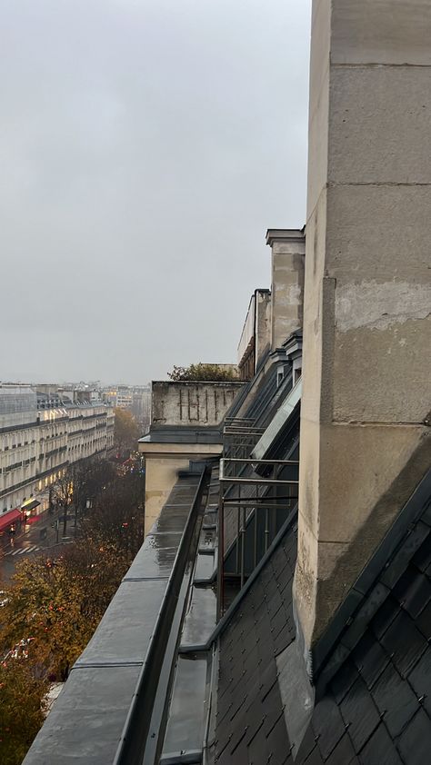 cozy, hygge, paris vibes, paris aesthetic, paris rooftops, france, rainy days French Vibes Aesthetic, Rooftop Aesthetic, Paris In The Rain, Rainy Paris, Paris Travel Photography, Remote Places, Paris Rooftops, Aesthetic Paris, Cozy Hygge