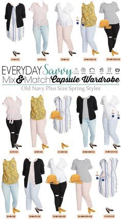 Old Navy Plus Size Capsule Wardrobe - Spring Plus Size Outfits Oversize Outfits, Plus Size Capsule Wardrobe, Old Navy Plus Size, Plus Size Tips, Cute Plus Size, Tokyo Street Fashion, Plus Size Summer Outfits, Hipster Grunge, Look Plus Size