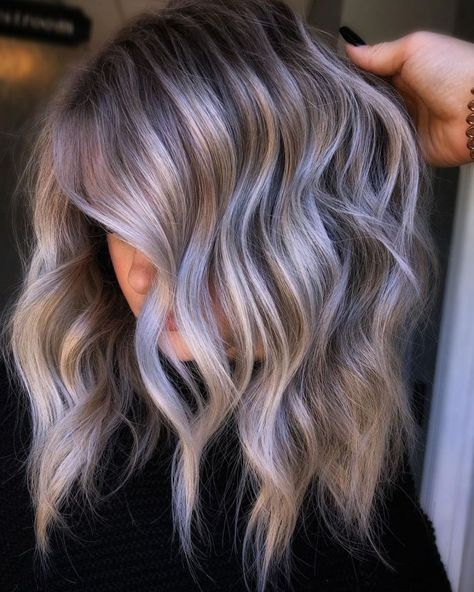 Ash Blonde Hair with Lavender Highlights Ash Blonde Hair Ideas, Silver Lavender Hair, Purple Blonde Hair, Ash Blonde Hair Dye, Light Ash Blonde Hair, Ashy Blonde Hair, Cool Ash Blonde, Dark Strawberry Blonde, Ash Blonde Hair Colour