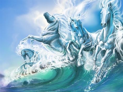 Pet Anime, Fire Horse, Magical Horses, Fantasy Horses, My Fantasy World, Horse Tattoo, Unicorn Art, Horse Drawings, Water Art