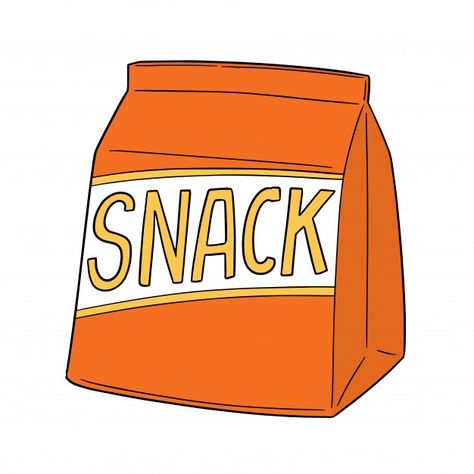 Food Pictures Cartoon, Snack Drawing, Chips Drawing, Snacks Illustration, Snack Cartoon, Food Vector Art, Snacks Cartoon, Snack Clipart, Logo Snack