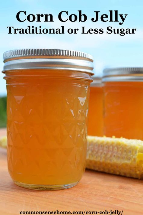 Corn Cob Jelly How To Make, Corn Jam Recipe, Corn Cob Jelly Canning, Corn Jelly Recipe, Canning Corn Recipes Water Bath, Canning Water Bath Recipes, Water Bath Canning Corn, Canning Corn Water Bath, Unique Jelly Recipes