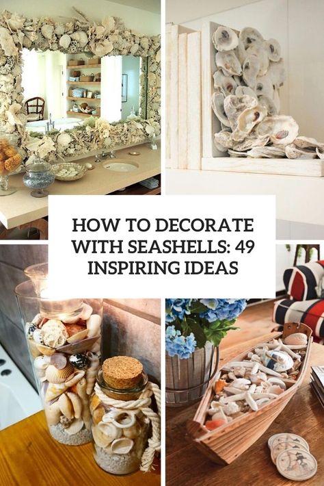 Seashell Home Decor Diy, Sea Shell Storage Ideas, How To Decorate With Seashells, Sea Shell Wall Decor, Display Seashells Ideas, How To Display Sea Shells, Seashell Display Ideas, Decorate With Seashells, Coastal Easter Decor