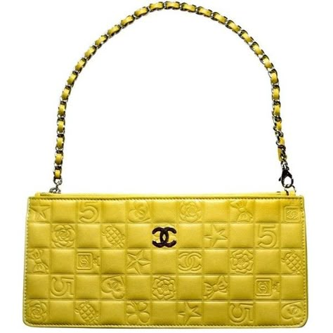 Preowned Chanel Lucky Charm Bag - Yellow Leather Cc Symbols Silver... ($599) ❤ liked on Polyvore featuring bags, handbags, clutches, yellow, embossed leather purse, white handbags, yellow leather handbags, silver leather handbags and genuine leather handbags Purse Chanel, White Handbags, Handbags White, Heart Clothes, Strap Purse, Chanel Purse, White Purses, White Handbag, Best Handbags