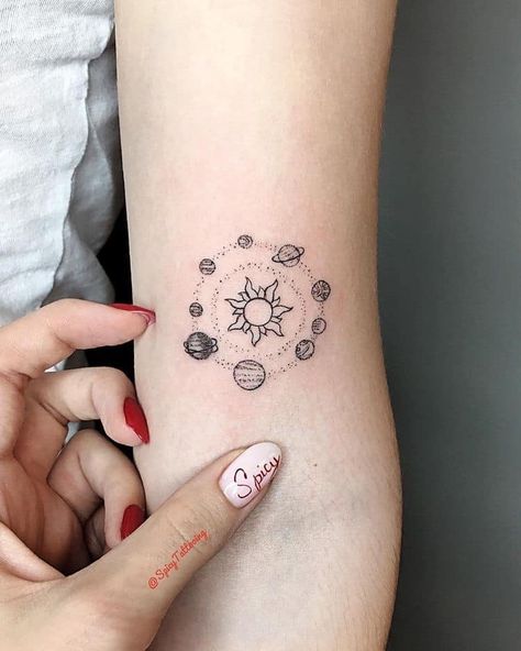 Planets Tattoo, Mini Tattoo, Tattoo On, Planets, Sun, Tattoos